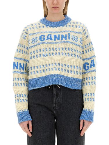 Ganni cropped sweater - ganni - Modalova