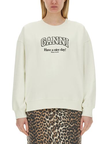 Ganni sweatshirt with logo - ganni - Modalova