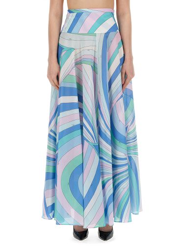 Pucci long skirt with iris print - pucci - Modalova