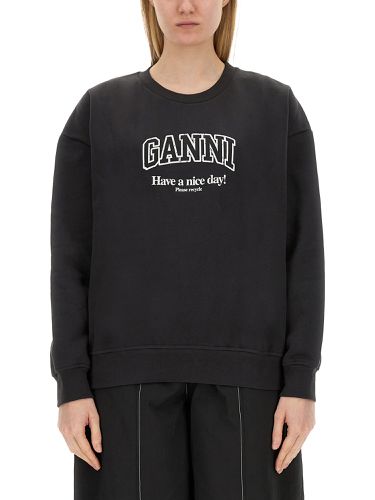 Ganni sweatshirt with logo - ganni - Modalova