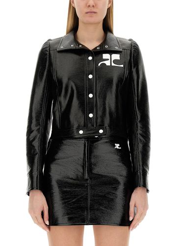 Courreges crop jacket with logo - courreges - Modalova