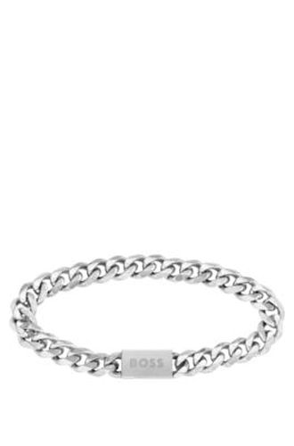 Bracelet à chaîne argentée avec fermoir logoté - Boss - Modalova