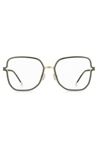 Monture optique avec branches à découpe et chaînette logotée - Boss - Modalova