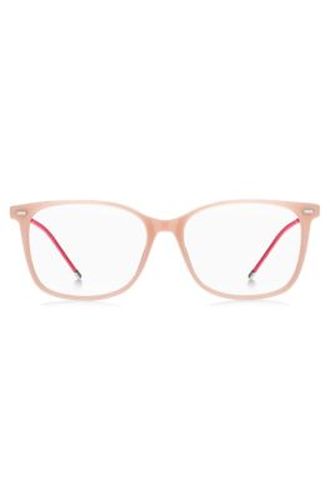 Monture optique en acétate rose avec chaînette logotée - Boss - Modalova