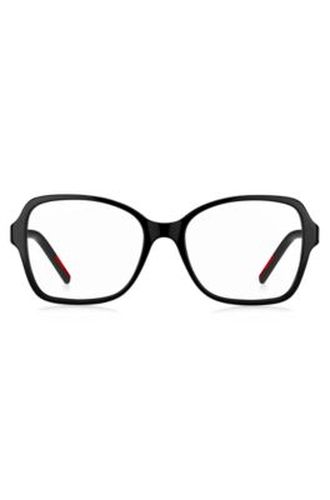 Monture optique en acétate avec branches logotées - HUGO - Modalova