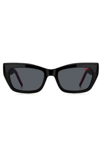 Lunettes de soleil en acétate avec branches superposées rouges - HUGO - Modalova