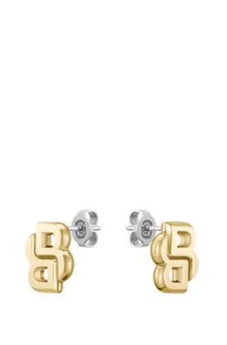 Boucles d’oreilles dorées à monogramme Double B - Boss - Modalova