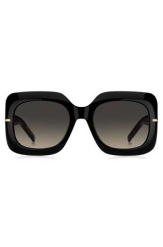 Lunettes de soleil en acétate avec branches à monogramme - Boss - Modalova