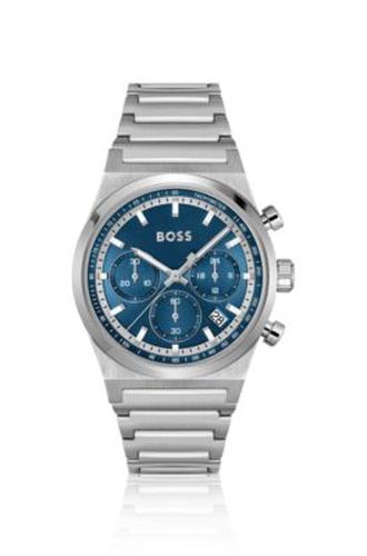 Montre chronographe argentée à cadran bleu - Boss - Modalova