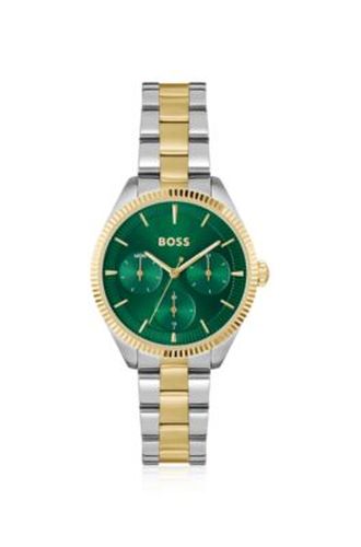 Montre bicolore à lunette cannelée - Boss - Modalova
