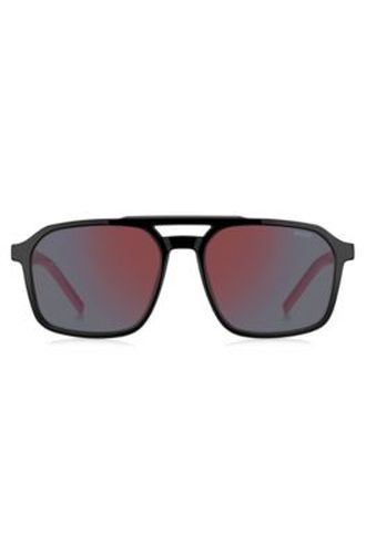 Lunettes de soleil à double pont et branches bicolores - HUGO - Modalova