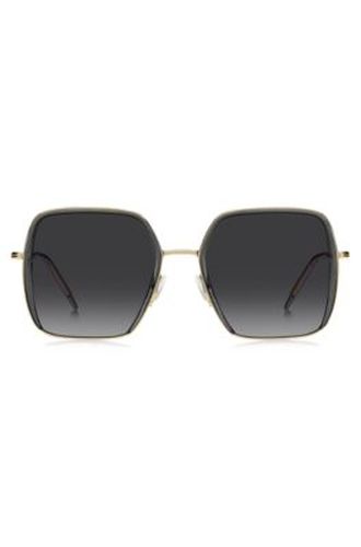 Lunettes de soleil en acétate avec branches dorées - Boss - Modalova