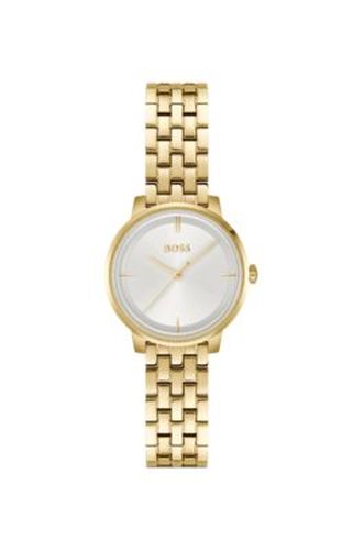 Montre dorée à cadran blanc argenté - Boss - Modalova
