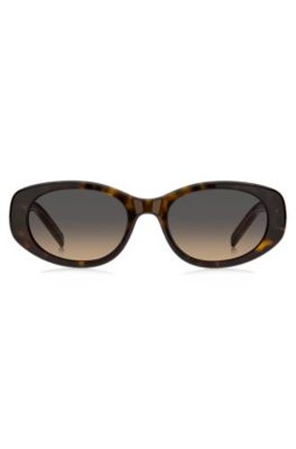 Lunettes de soleil en acétate écaille avec double monogramme B - Boss - Modalova