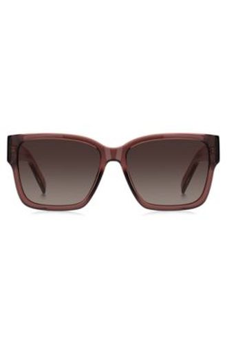 Lunettes de soleil en acétate brun avec monogramme Double B - Boss - Modalova