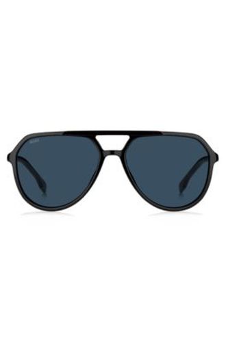Lunettes de soleil en acétate avec insert de logo métallique - Boss - Modalova