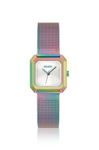 Montre carrée irisée Hazel avec bracelet en maille milanaise - HUGO - Modalova