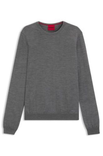 Pull en laine mérinos avec logo brodé - HUGO - Modalova