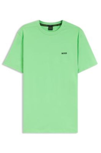 T-shirt en coton stretch avec détail logoté - Boss - Modalova