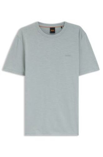 T-shirt en jersey de coton avec détail de logo - Boss - Modalova