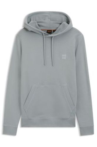 Sweat à capuche en molleton de coton avec patch logo - Boss - Modalova