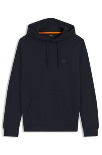 Sweat à capuche en molleton de coton avec patch logo - Boss - Modalova