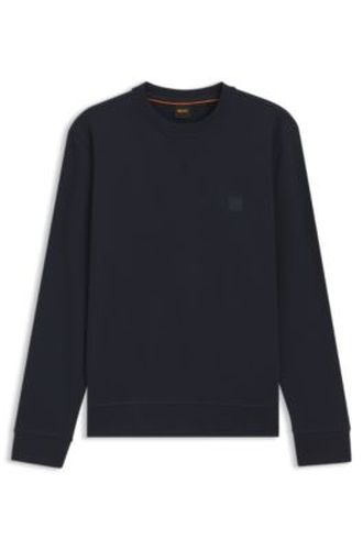 Sweat en molleton de coton avec patch logo - Boss - Modalova