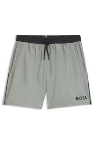 Short de bain à logo contrastant et liseré - Boss - Modalova