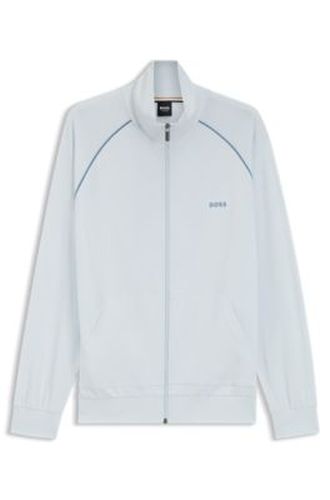 Veste zippée en coton stretch avec passepoils contrastants - Boss - Modalova