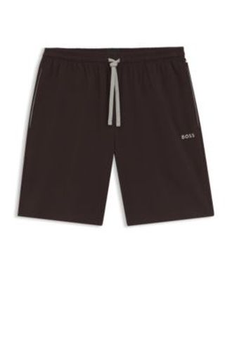 Short en coton stretch à logo brodé - Boss - Modalova
