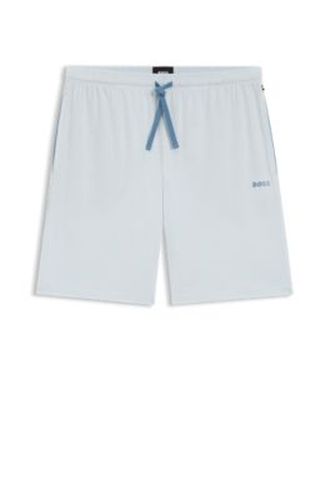 Short en coton stretch à logo brodé - Boss - Modalova