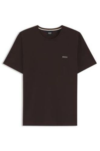 T-shirt en coton stretch à logo brodé - Boss - Modalova