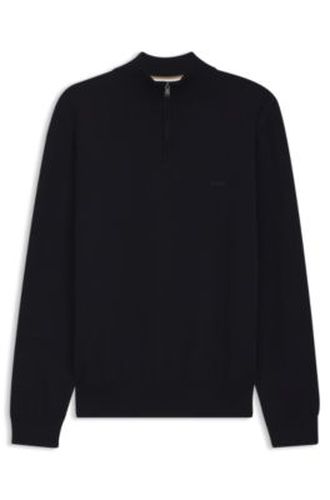 Pull à encolure zippée en maille de coton - Boss - Modalova
