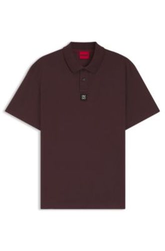 Polo en coton interlock avec logo revisité - HUGO - Modalova