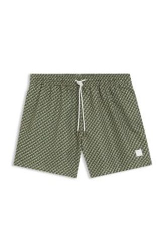 Short de bain imprimé avec badge logoté - Boss - Modalova