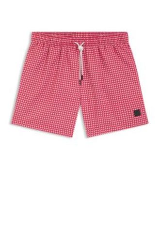 Short de bain à micro-imprimé et badge logoté - Boss - Modalova