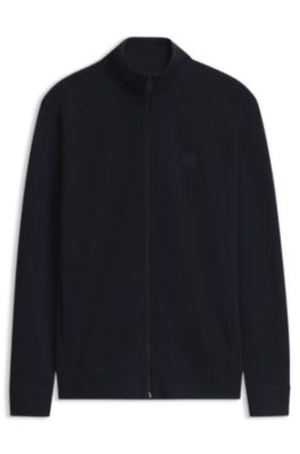 Veste en molleton de coton avec patch logo - Boss - Modalova