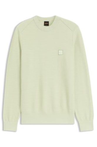 Pull en coton piqué avec écusson à logo - Boss - Modalova
