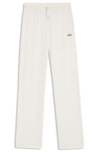 Bas de pyjama en coton stretch avec cordon de serrage et détail logo - Boss - Modalova
