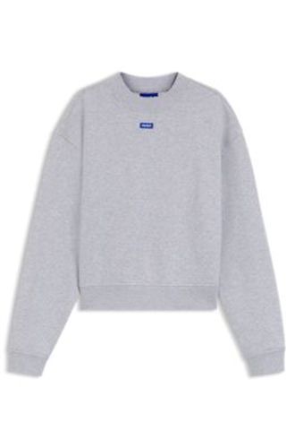Sweat en molleton de coton avec étiquette logotée - HUGO - Modalova