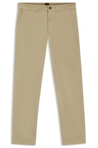 Pantalon Regular en satin de coton stretch - Boss - Modalova