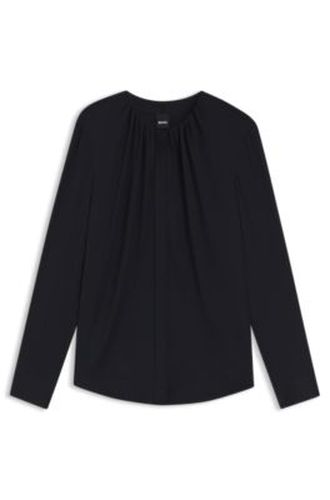 Chemisier Regular sans col en soie stretch - Boss - Modalova