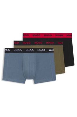 Lot de trois boxers courts avec taille à logo en jacquard - HUGO - Modalova