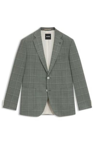 Blazer Regular en laine mélangée à carreaux - Boss - Modalova