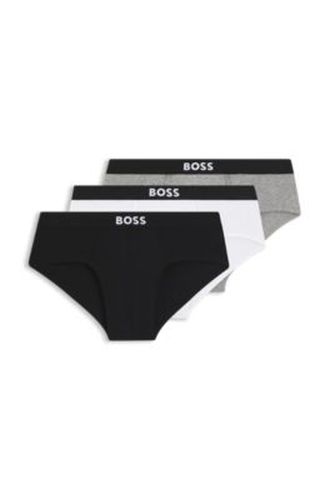 Lot de trois slips taille basse en coton stretch - Boss - Modalova