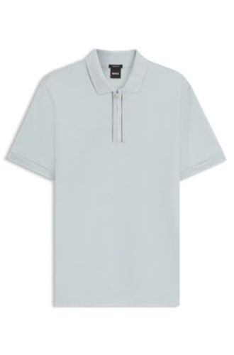 Polo en coton mercerisé avec patte zippée - Boss - Modalova