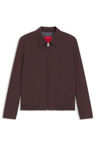 Veste Slim en popeline de laine mélangée - HUGO - Modalova