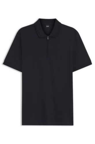 Polo en coton mélangé avec patte zippée - Boss - Modalova