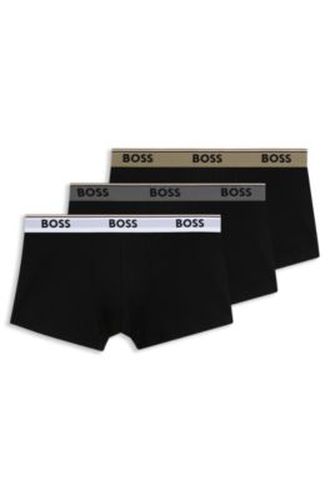 Lot de trois boxers courts en coton avec taille logotée - Boss - Modalova
