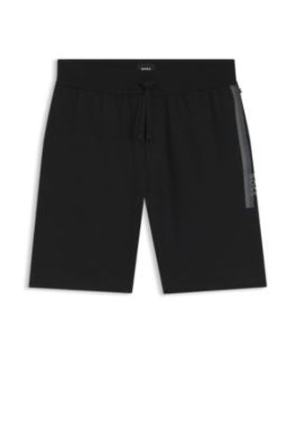 Short de vêtements de détente en molleton de coton avec logo imprimé - Boss - Modalova